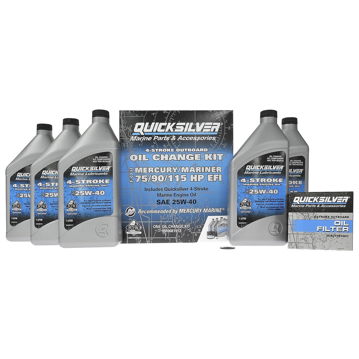 QUICKSILVER OIL CHANGE KIT 75/90/115 EFI 25W-40