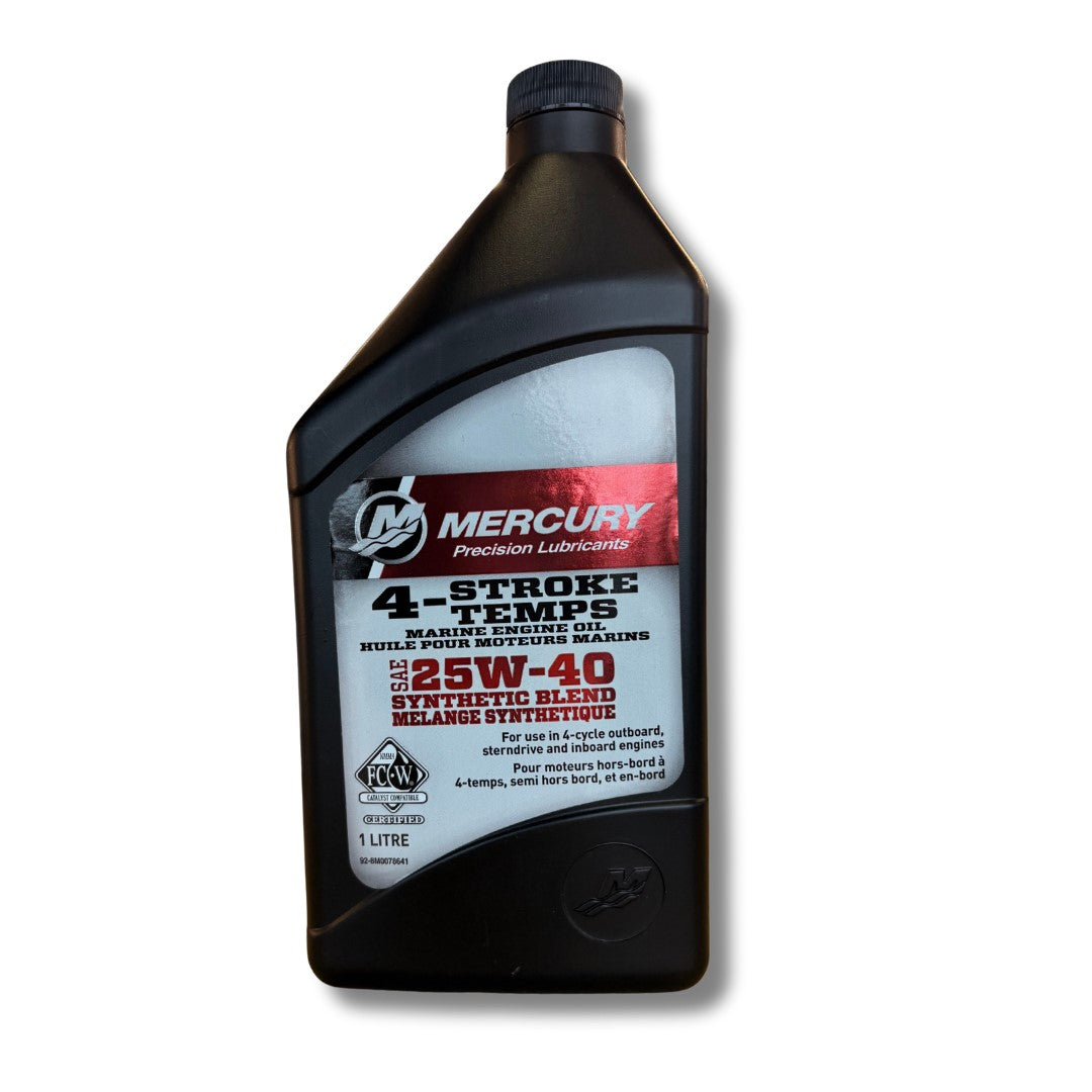 MERCURY 4-STROKE 25W-40 SYNTHETIC BLEND MARINE ENGINE OIL 1L