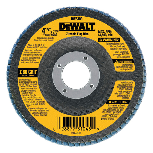 DEWALT 4.5" X 7/8" GRIT GRINDER FLAP DISC