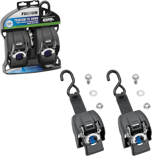 FULTON TRANSOM RETRACTABLE RATCHET TIE DOWNS -2PK
