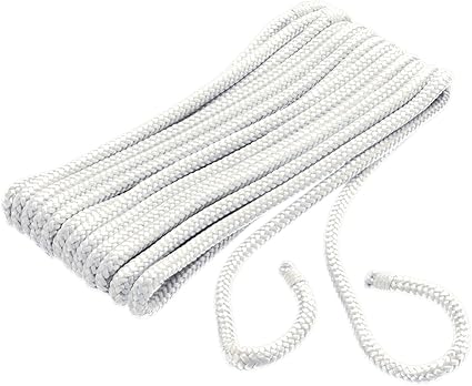 SEACHOICE BRAIDED FENDER LINE WHITE 1/4" X 6'