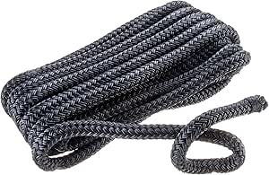 SEACHOICE BRAIDED FENDER LINE BLACK 3/8" X 6'