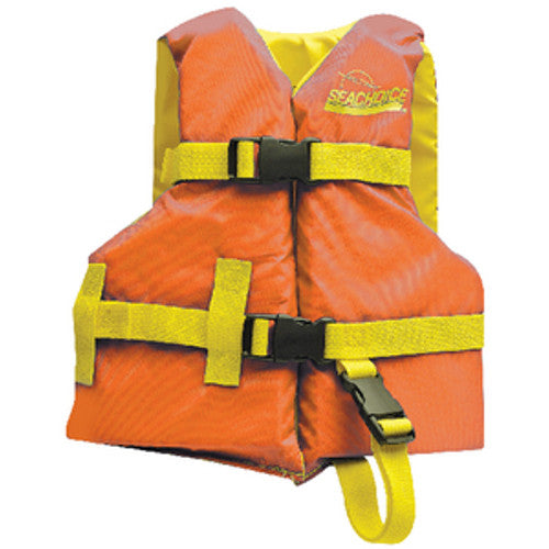 SEACHOICE ORANGE/YELLOW CHILD LIFE VEST 20-25"