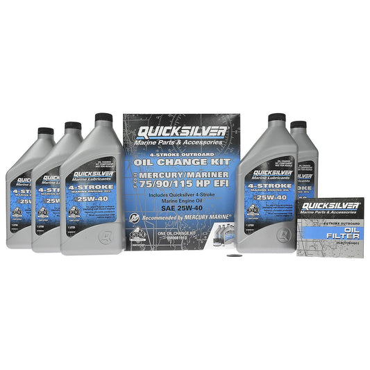 QUICKSILVER OIL CHANGE KIT 75/90/115 EFI 25W-40