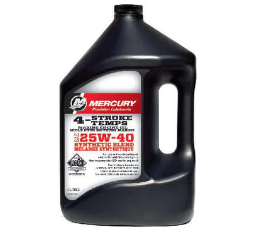 MERCURY 4-STROKE 25W-40 SYNTHETIC BLEND MARINE ENGINE OIL 1 US GAL