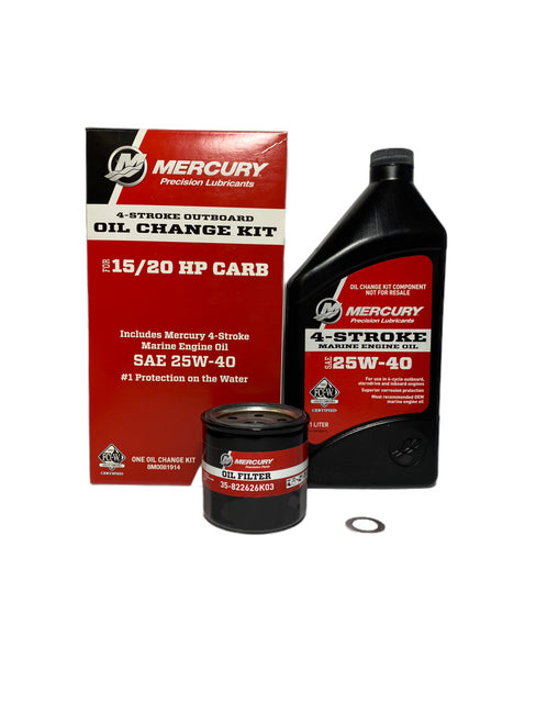 MERCURY 15/20 HP CARB 4-STROKE 25W-40 OIL CHANGE KIT