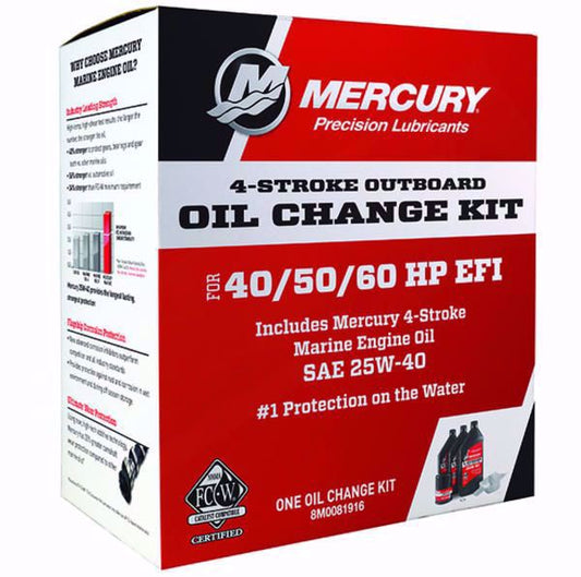 MERCURY 40/50/60 HP CARB 4-STROKE 25W-40 OIL CHANGE KIT