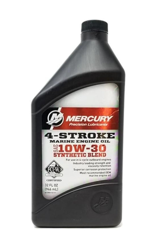 MERCURY 4-STROKE 10W-30 SYNTHETIC BLEND MARINE ENGINE OIL 1L